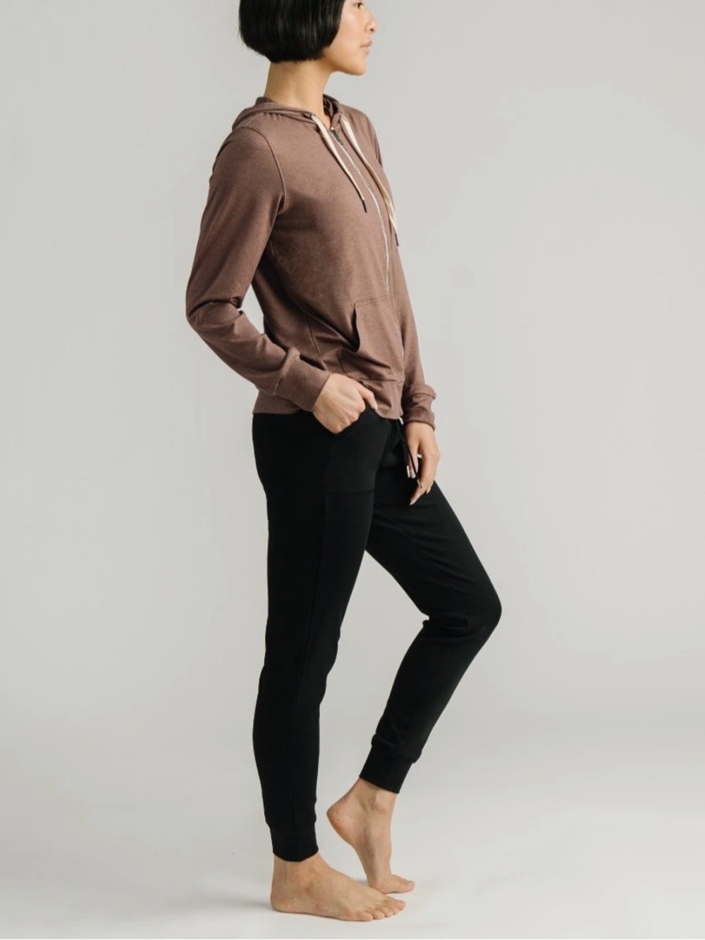 NWT Brown Downtime Zip Hoodie - Picture 6 of 7